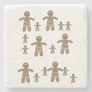 Gingerbread Marble Stone Coaster Christmas