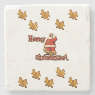 Gingerbread Marble Stone Coaster Christmas