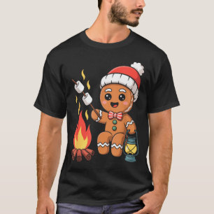 Gingerbread Marshmallow Roaster Camng Christmas T-Shirt