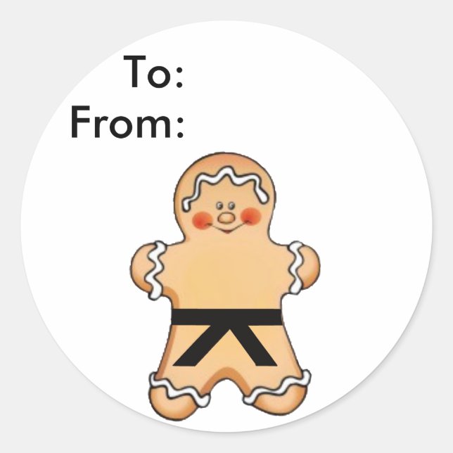 Gingerbread Martial Artist Gift Tags (Front)
