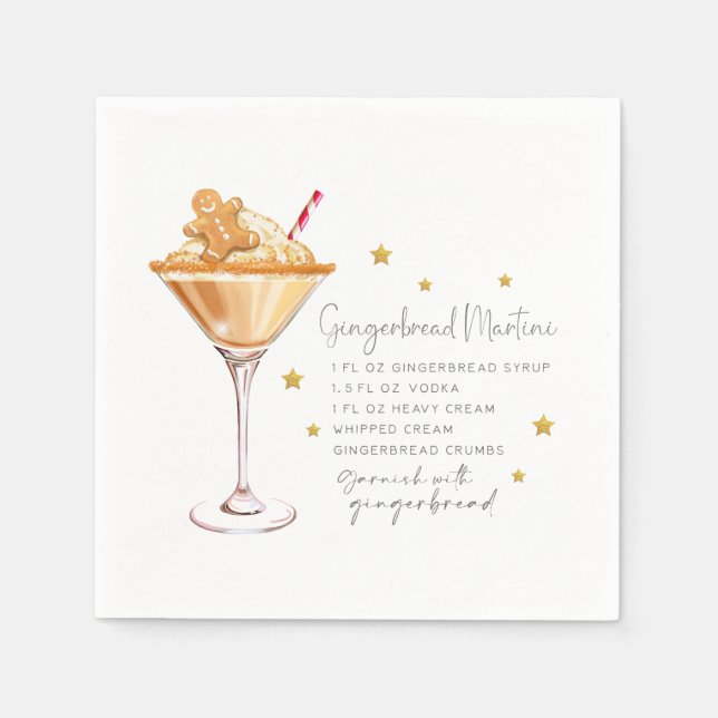 Gingerbread Martini Recipe Cocktail Napkin (Front)