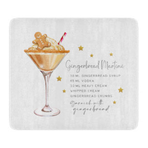 Gingerbread Martini Recipe White Christmas Elegant Cutting Board