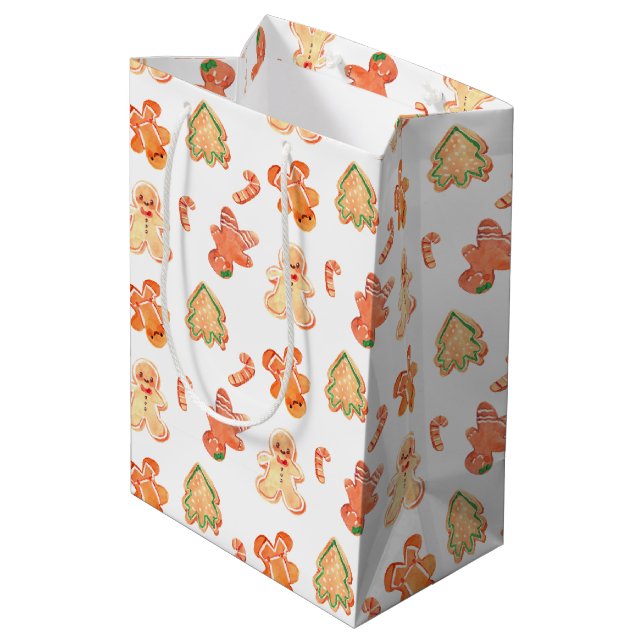 Gingerbread Medium Gift Bag (Back Angled)