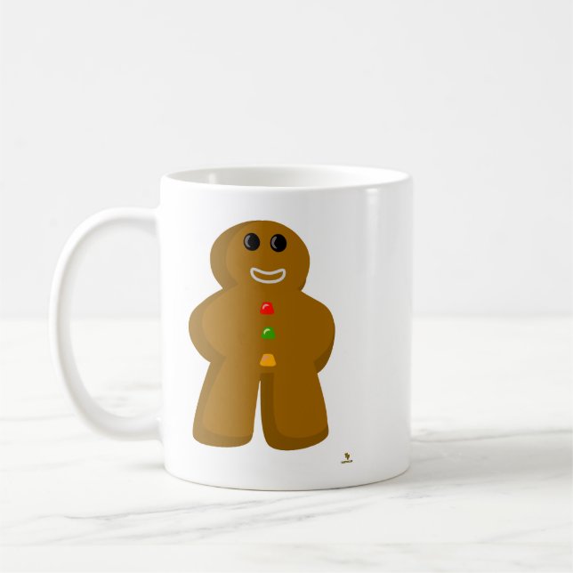 Gingerbread Meeple Game Holiday Art Joy Coffee Mug (Left)