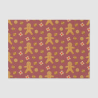 Gingerbread Men and Cookies Burgundy Pattern