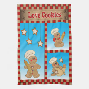 Gingerbread Men Bakers Love Cookies Tea Towel