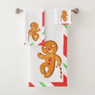 Gingerbread Men Bathroom Towel Set