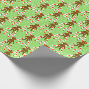 Gingerbread Men & Candy Christmas Wrapping Paper