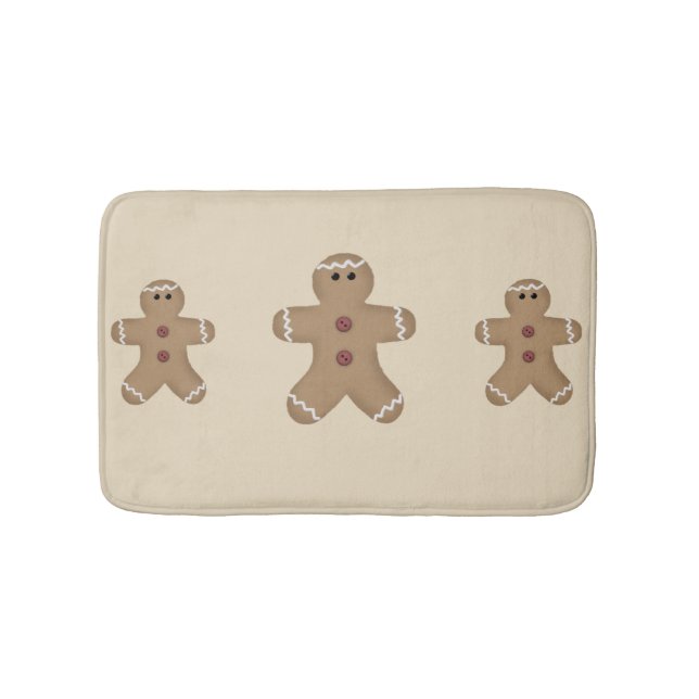 Gingerbread Men Christmas Bath Mat (Front)