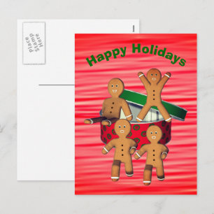 Gingerbread Men Christmas Holiday Postcard