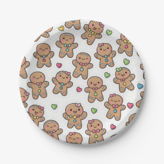 Gingerbread Men Christmas Paper Plates