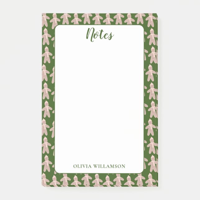 Gingerbread Men Christmas Winter Holiday Post-it Notes (Front)