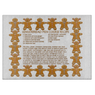Gingerbread Men Cookies Recipe Glass Cutting Board