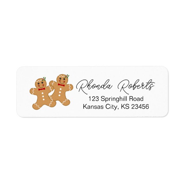 Gingerbread Men Cookies Return Address Labels (Front)