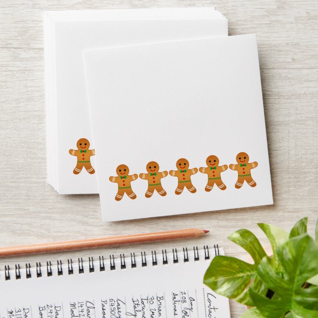 Gingerbread Men Cute Christmas Envelopes (Stacked)