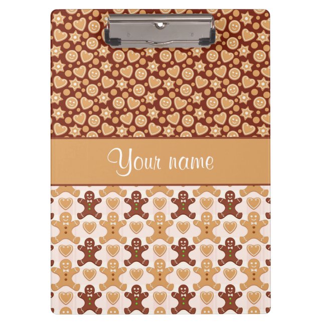 Gingerbread Men Faces and Hearts Clipboard (Front)