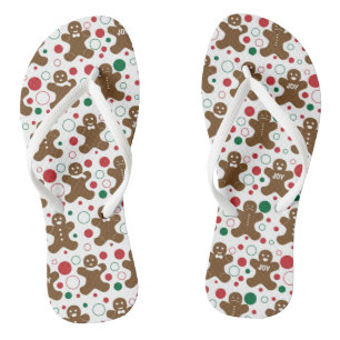 Gingerbread Men Flip Flops