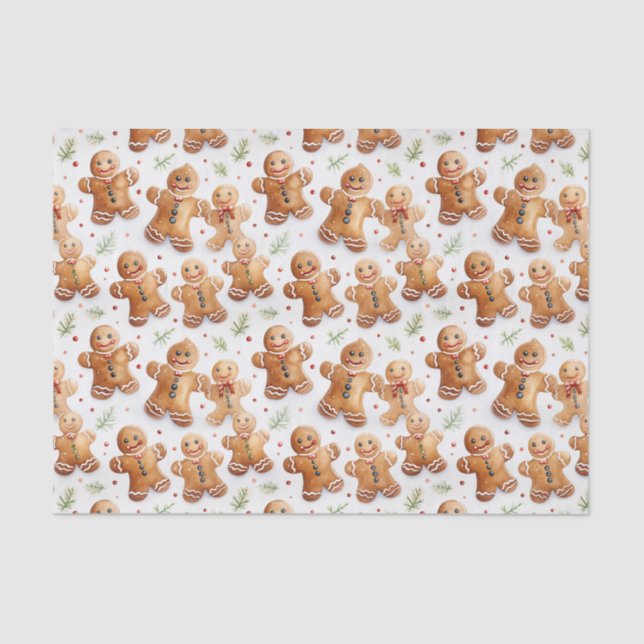 Gingerbread Men Fun Novelty All-Over Print Tissue Paper (Front)