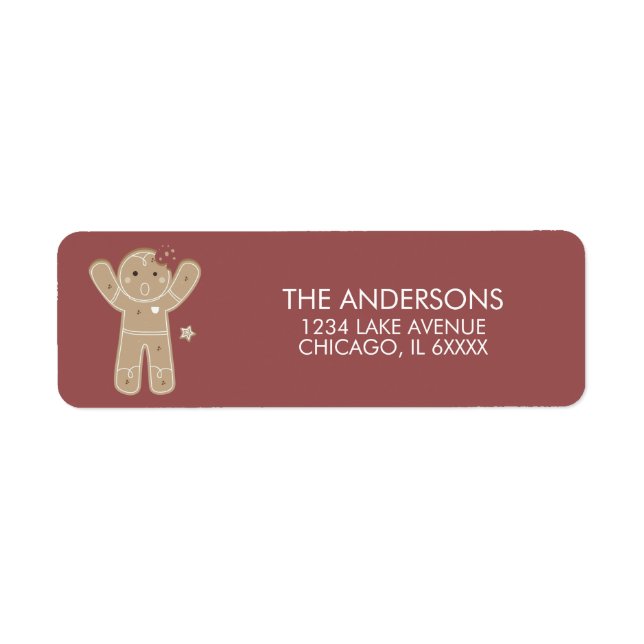 Gingerbread Men Holiday Address Label (Front)
