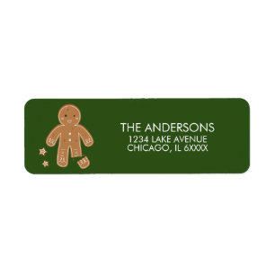 Gingerbread Men Holiday Address Label