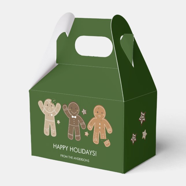 Gingerbread Men Holiday Favour Box (Front Side)