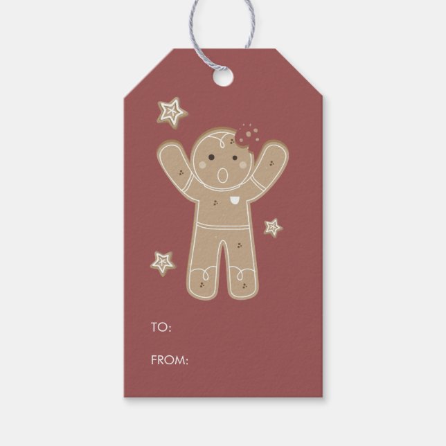 Gingerbread Men Holiday Gift Tag (Front)