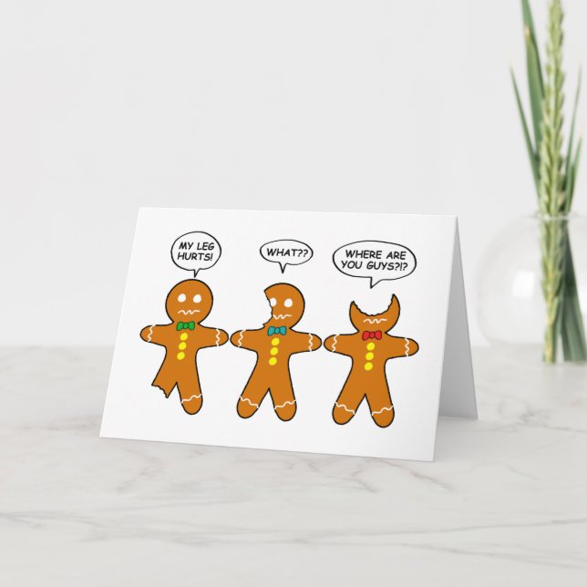 Gingerbread Men Humour Holiday Card (Front)