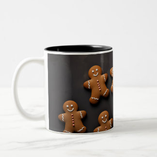 Gingerbread Men Knolling Two-Tone Coffee Mug