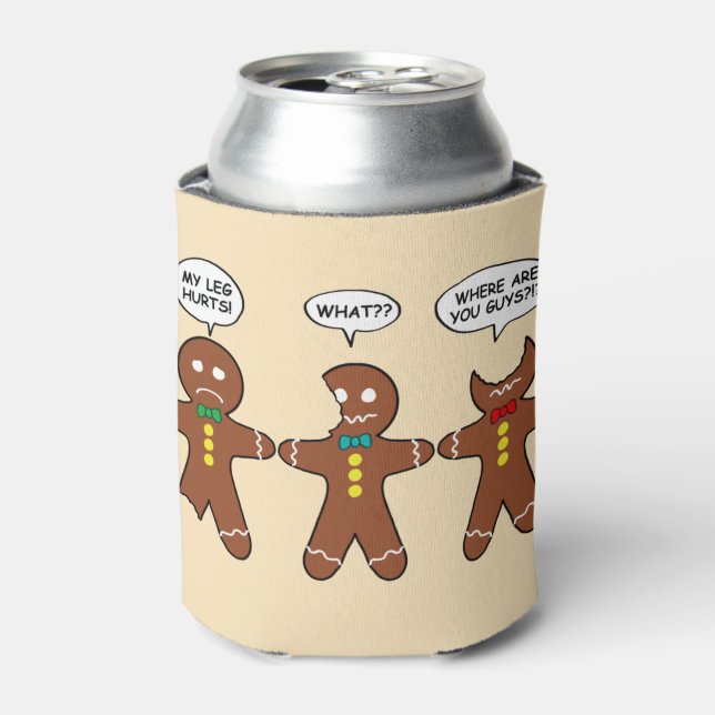 Gingerbread Men My Leg Hurts Holiday Can Cooler (Can Front)