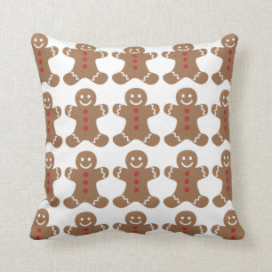 Gingerbread Men Pattern Cushion