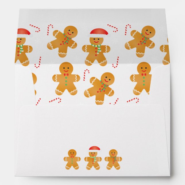 Gingerbread Men Pattern Envelope (Back (Bottom))