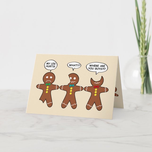 Gingerbread Men Personalise Holiday Greeting Card (Front)