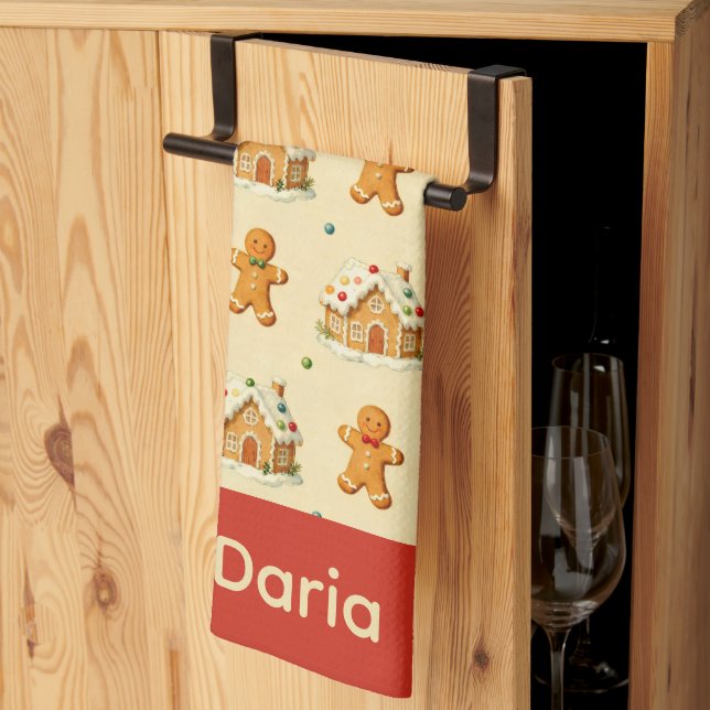 Gingerbread Men  Tea Towel (Thirds Fold)