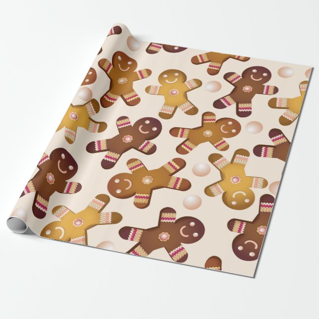 Gingerbread mens wrapping paper (Unrolled)