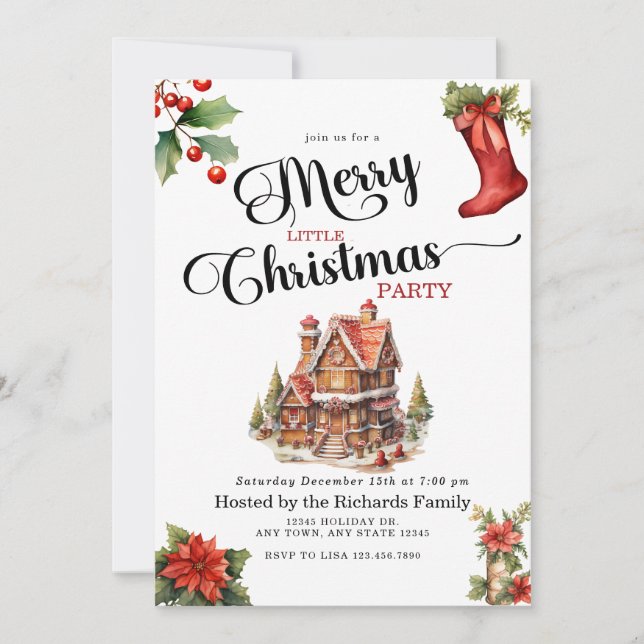 Gingerbread | Merry Christmas Party Invitation (Front)