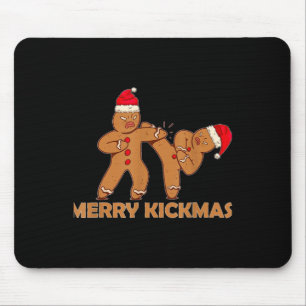 Gingerbread Merry Kickmas Funny Karate Santa Famil Mouse Mat