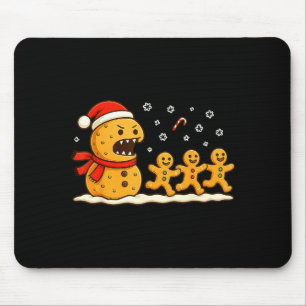 Gingerbread Monster Chase Funny Christmas Cookie X Mouse Mat