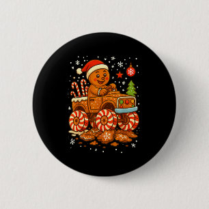 Gingerbread Monster Truck Christmas Snow Cute Xmas 6 Cm Round Badge