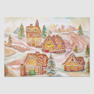 Gingerbread Mountain Houses Christmas Tissue Paper