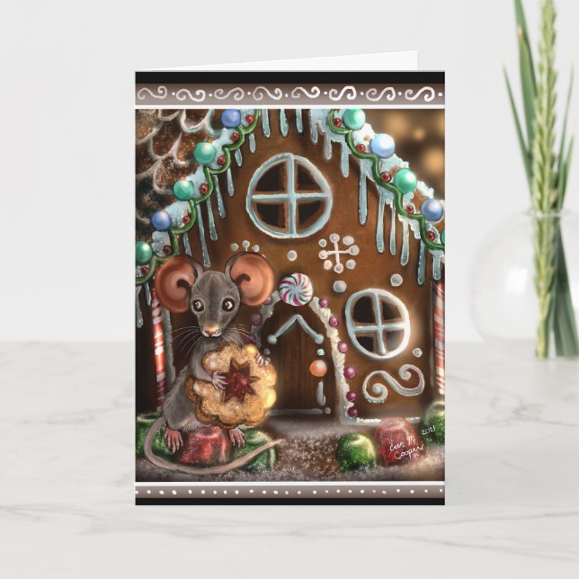 Gingerbread Mouse Christmas Card (Front)