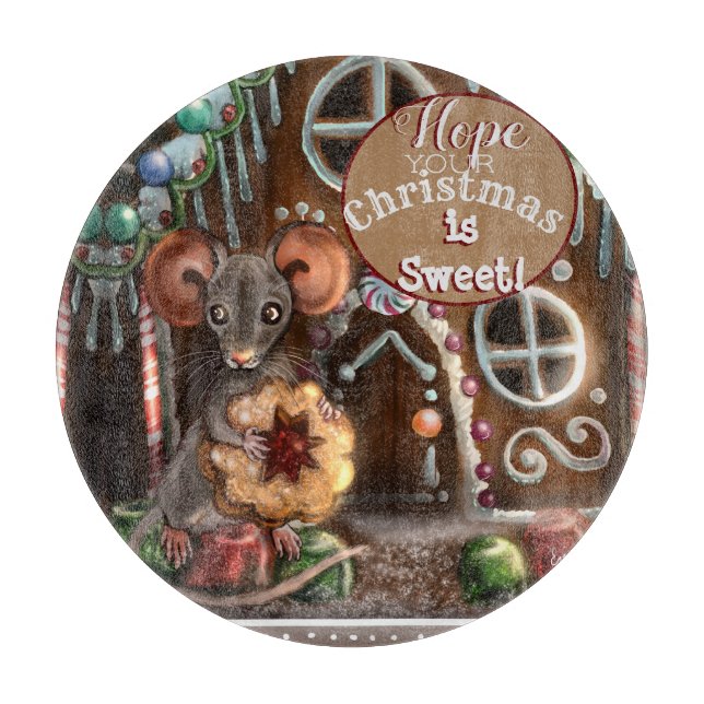 Gingerbread Mouse Christmas Cutting Board (Front)