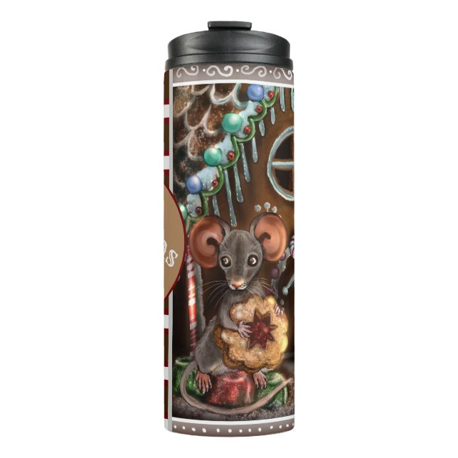 Gingerbread Mouse Sweet Christmas  Thermal Tumbler (Front)