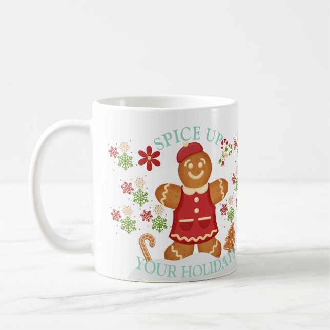 Gingerbread Mug - Cosy Winter Holiday Drinkware (Left)