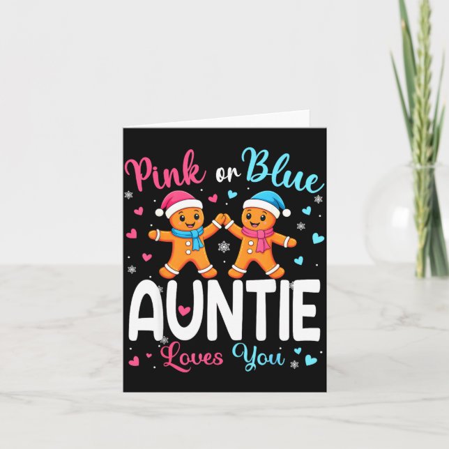 Gingerbread Nk Or Blue Auntie Loves You Christmas  Card (Front)
