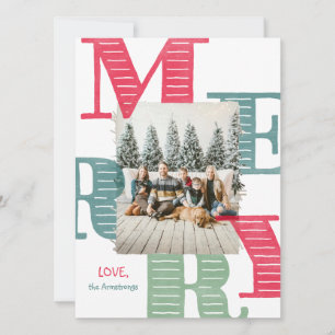 Gingerbread Nordic Village Truck Christmas Holiday Card