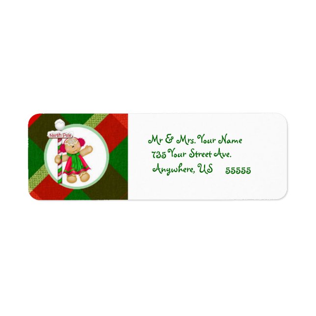 Gingerbread Northpole Return Address Labels (Front)