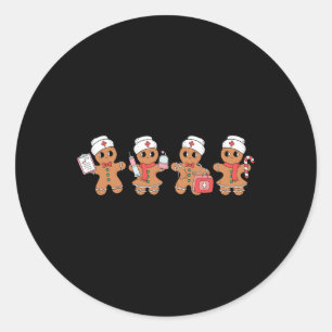 Gingerbread Nurse Christmas Nurse Crew Xmas Ginger Classic Round Sticker