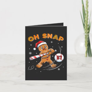 Gingerbread Oh Snap 67 Baseball Holiday Card