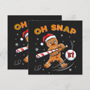 Gingerbread Oh Snap 67 Baseball Invitation