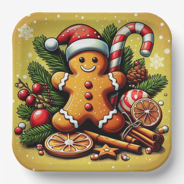 Gingerbread paper plate! plate (Front)